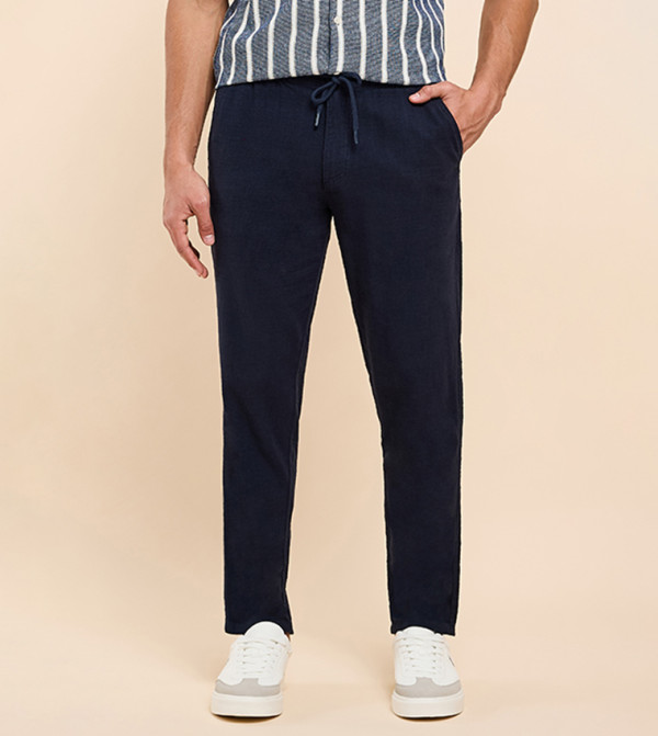 Solid Pants with Drawstring Waist