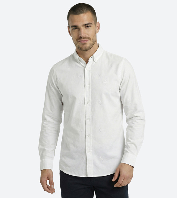Logo Embroidered Long Sleeves Shirt