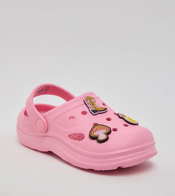 Charm Detail Slingback Clogs