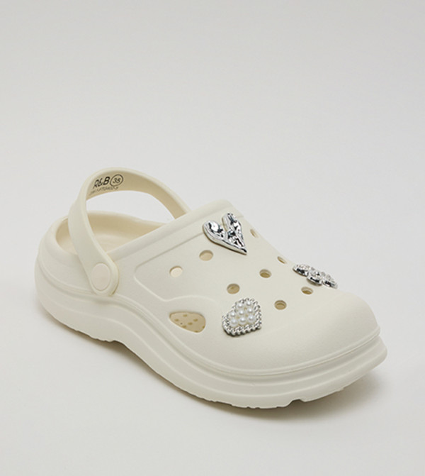 Charm Detail Slingback Clogs