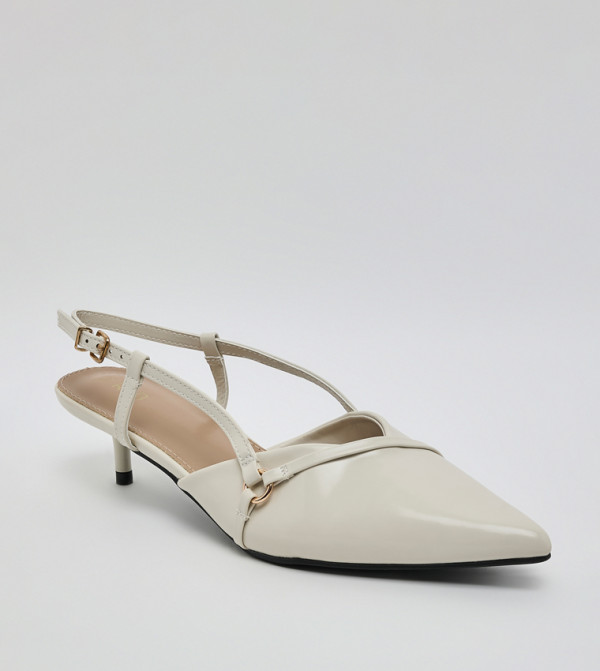 Glossy Slingback Pumps