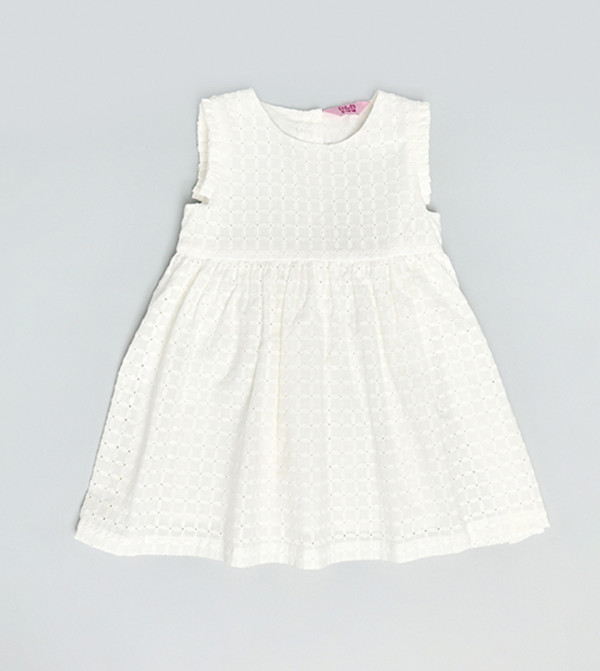 Embroidered Sleeveless Fit & Flare Dress