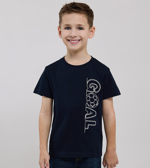 Printed T-Shirt with Crew Neck and Short Sleeves