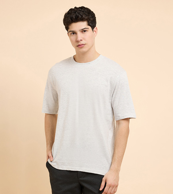 Solid T-Shirt with Crew Neck and Short Sleeves