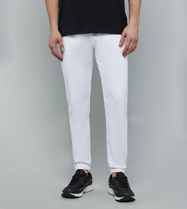 Solid Joggers with Drawstring Waist