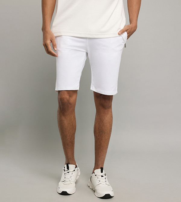 Solid Shorts with Drawstring Waist