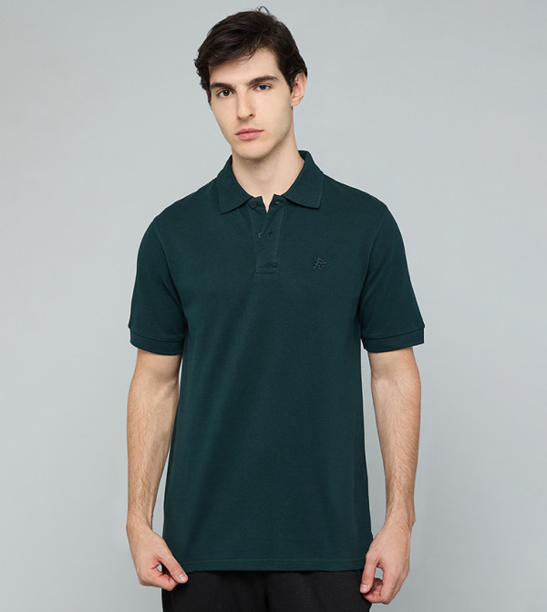 Solid Polo T-Shirt with Short Sleeves