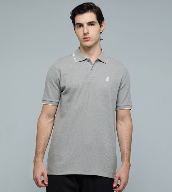 Logo Detail Polo T-Shirt with Short Sleeves