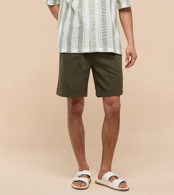 Solid Shorts with Drawstring Waist