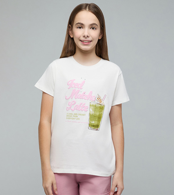 Printed T-Shirt with Crew Neck and Short Sleeves