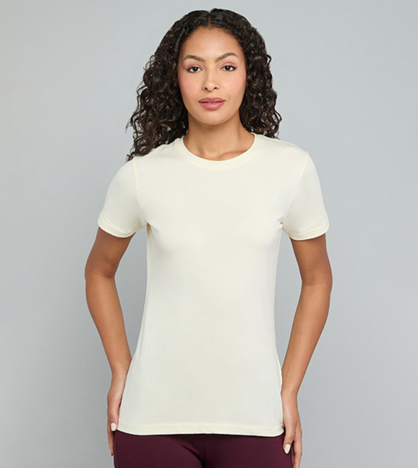 Solid T-Shirt with Crew Neck and Short Sleeves