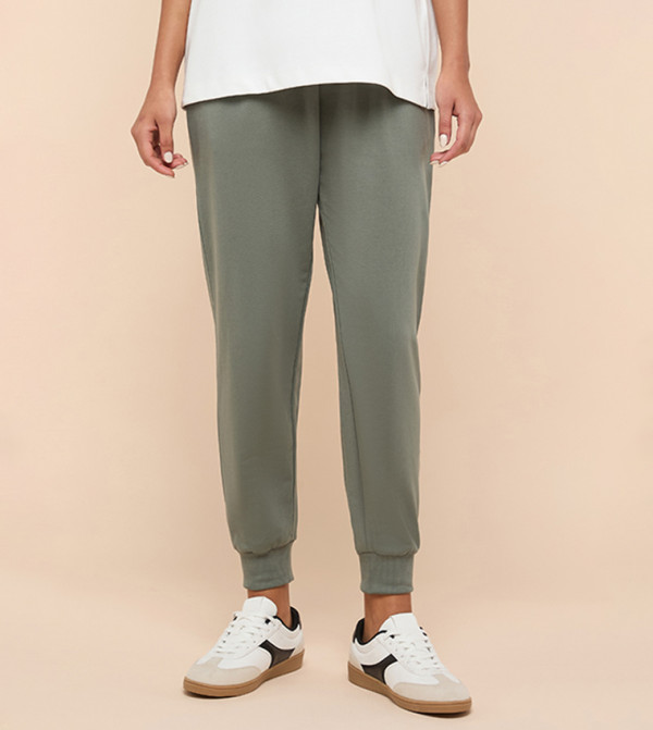 Solid Joggers with Drawstring Waist