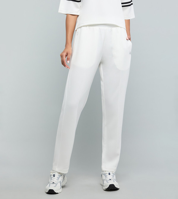Solid Knitted Pants with Drawstring Waist