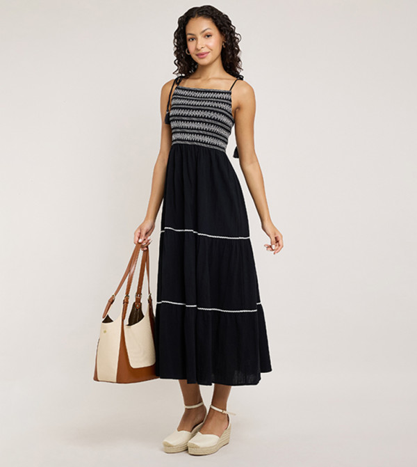 Embroidered Strappy Dress