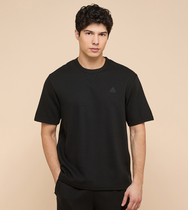 Solid T-Shirt with Crew Neck and Short Sleeves