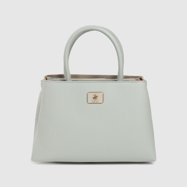 Textured Snap Closure Satchel Bag