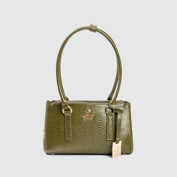 Croc Textured Shoulder Bag