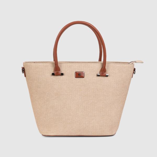 Textured Zippered Mini Tote Bag