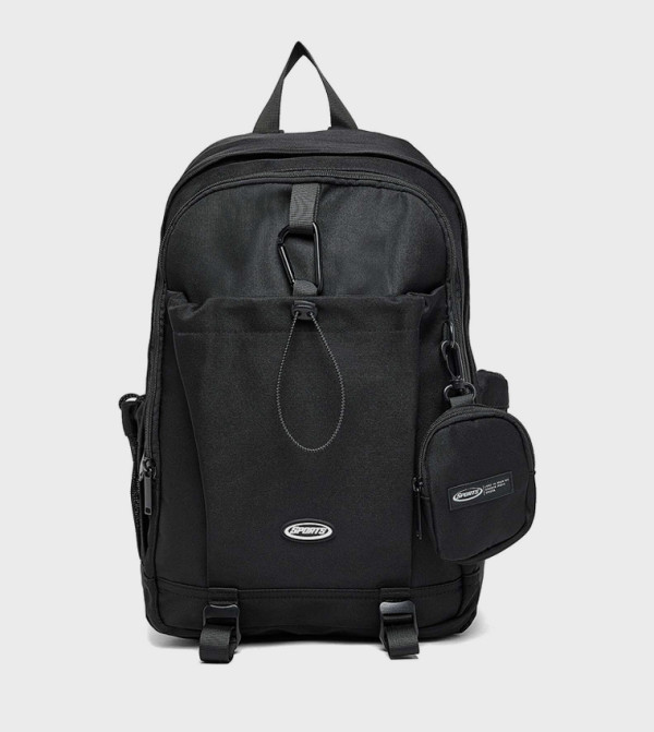 Solid Backpack With Pouch