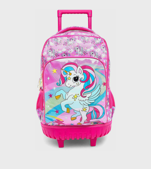Unicorn Printed Trolley Backpack