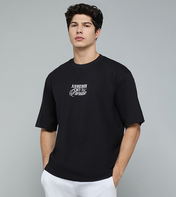 Printed T-Shirt with Crew Neck and Short Sleeves