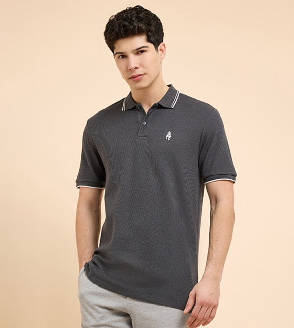 Logo Detail Polo T-Shirt with Short Sleeves