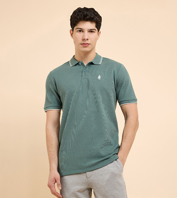 Logo Detail Polo T-Shirt with Short Sleeves