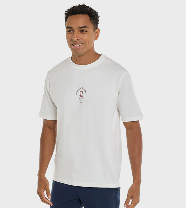 Printed T-Shirt with Crew Neck and Short Sleeves