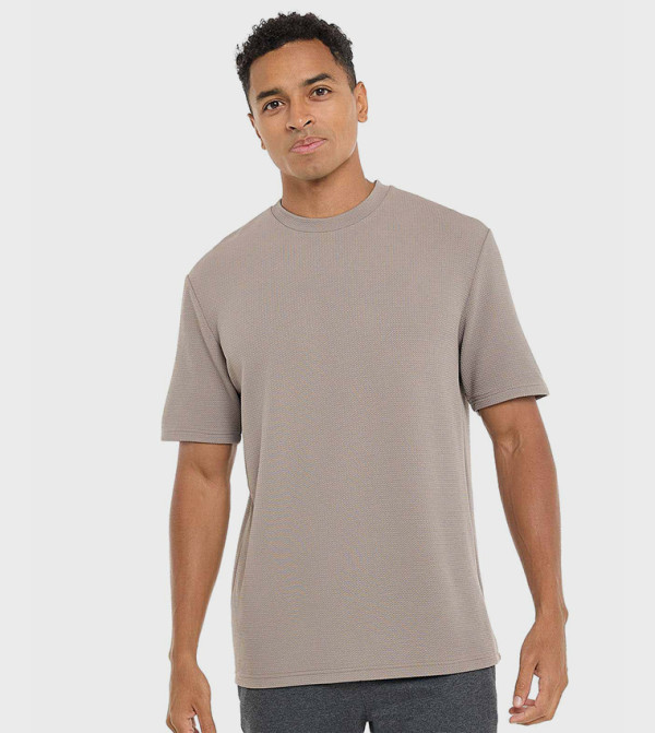 Solid T-Shirt with Crew Neck and Short Sleeves