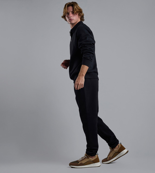 Solid Joggers with Drawstring Waist