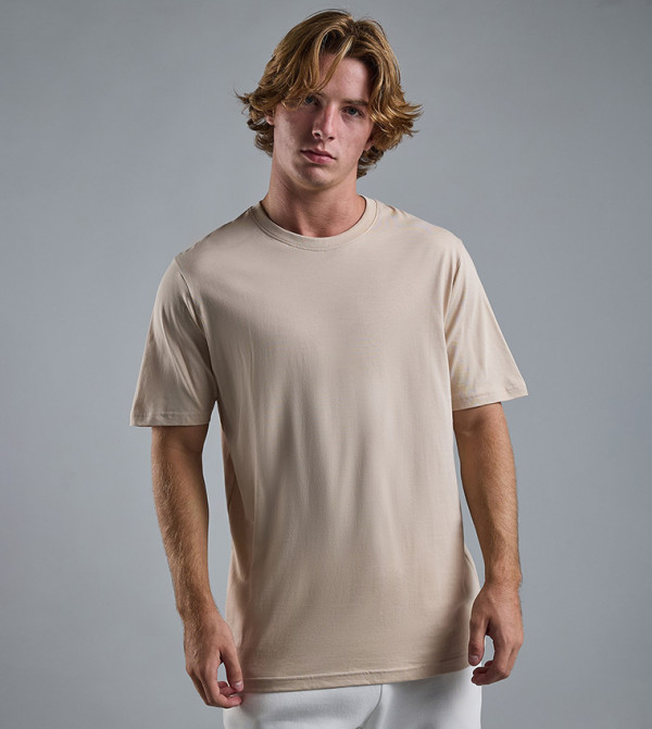 Solid T-Shirt with Crew Neck and Short Sleeves