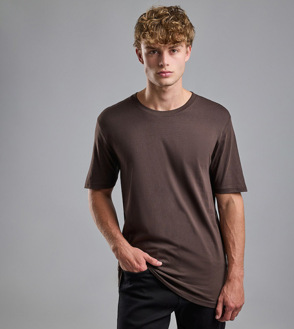 Solid T-Shirt with Crew Neck and Short Sleeves