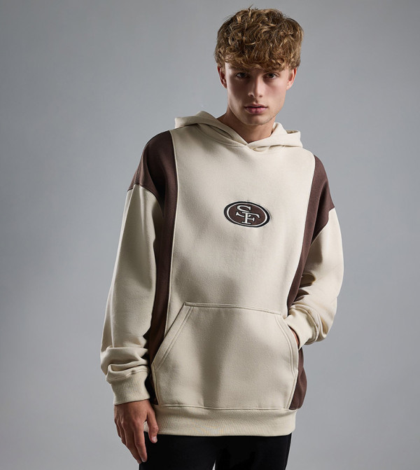 Color Block Hoodie with Long Sleeves