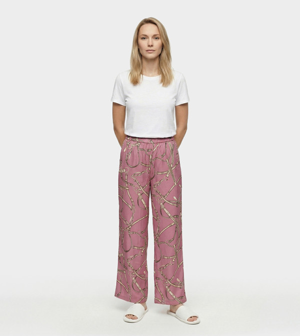 Patterned Straight Fit Pants