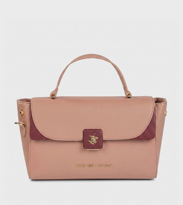 Textured Push Lock Handheld Bag
