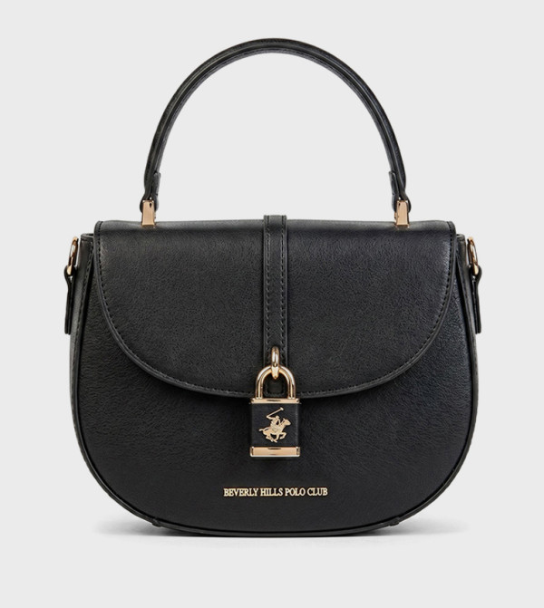 Solid Push Lock Top Handle Handheld Bag