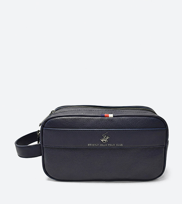 Logo Embossed Zippered Toiletry Bag