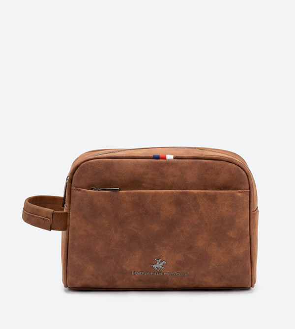 Logo Detail Zippered Toiletry Bag