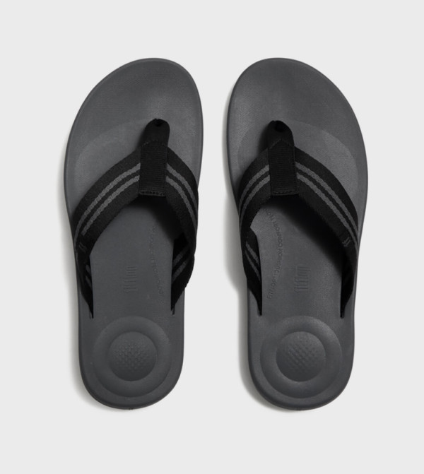 IQUSHION Striped Webbing Strap Flip-Flops