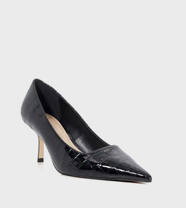 BEXTON Croc Textured Pointed Toe Pumps
