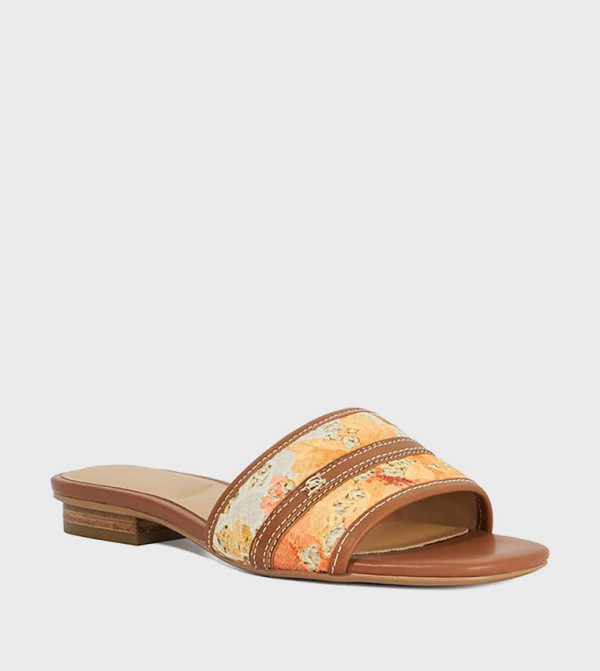LETI Patterned Low Heel Sandals