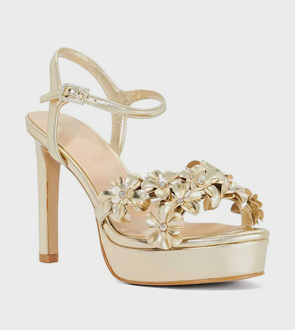 MAILE Appliqued Platform Heel Sandals