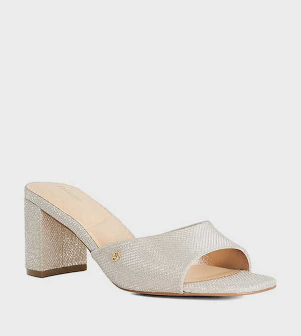 MARCELLE Textured Block Heel Sandals
