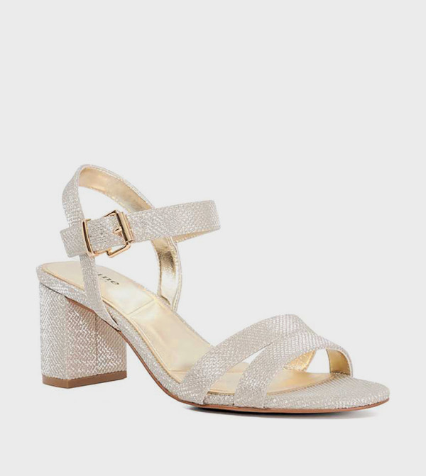 MERISA Textured Block Heel Sandals