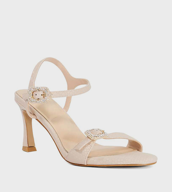 MILANA Textured Heeled Sandals