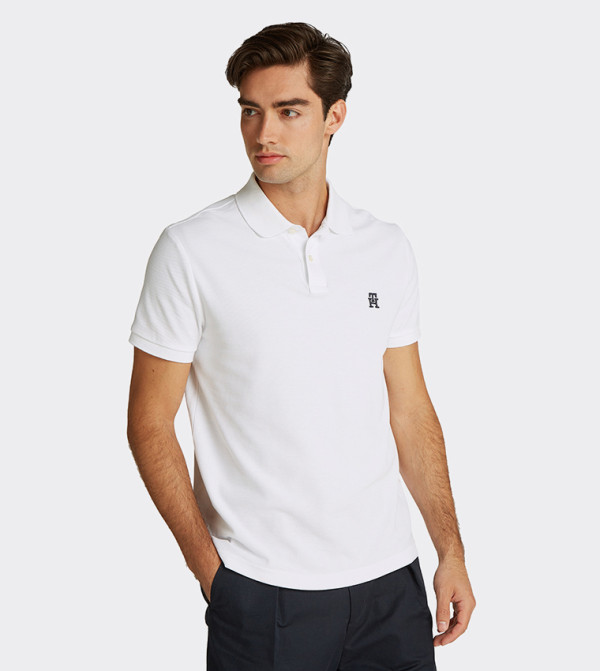 Monogram Embroidered Short Sleeves Polo T-Shirt