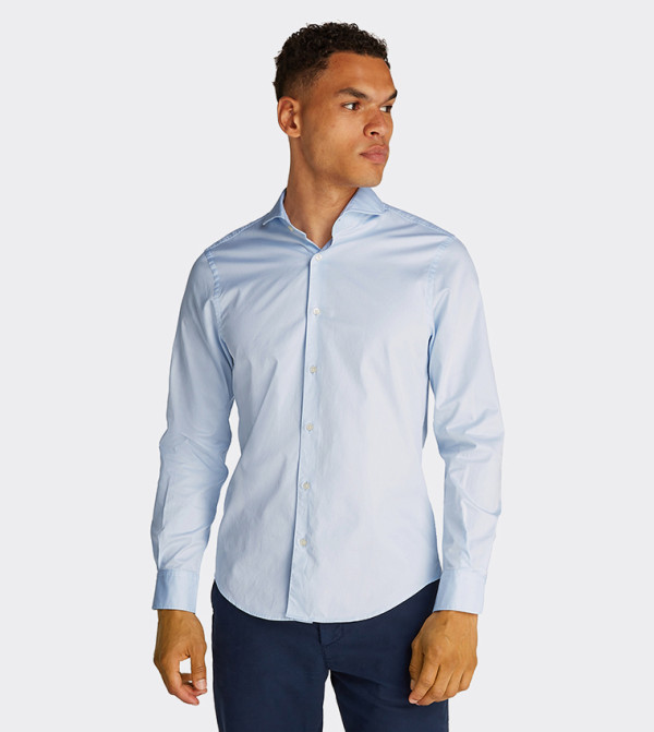 Solid Long Sleeves Twill Shirt
