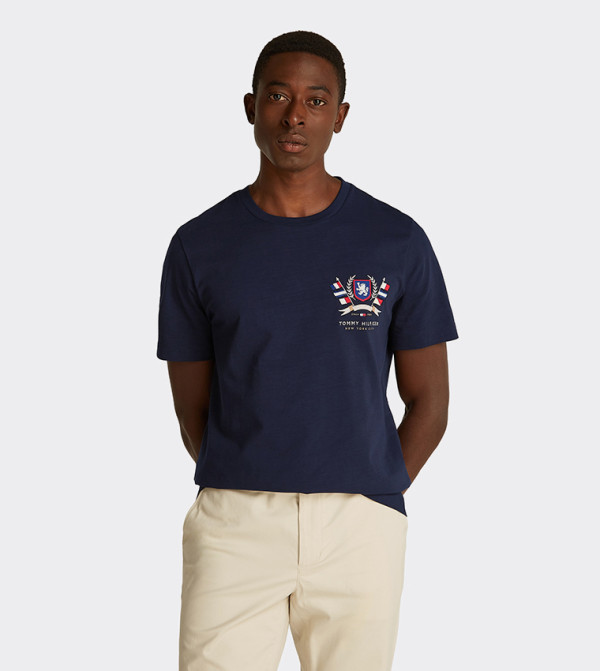 Logo Embroidered Crew Neck T-Shirt