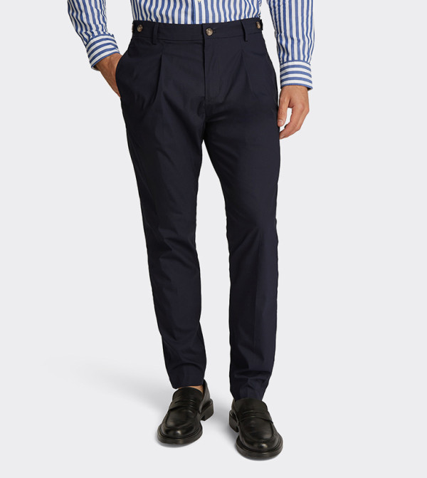 HARLEM Pleat Detail Slim Fit Pants