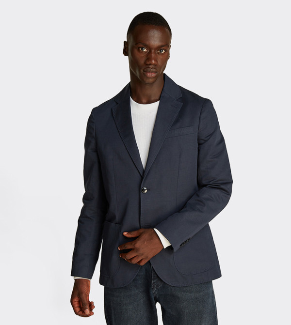 Solid Lapel Collar Linen Blazer